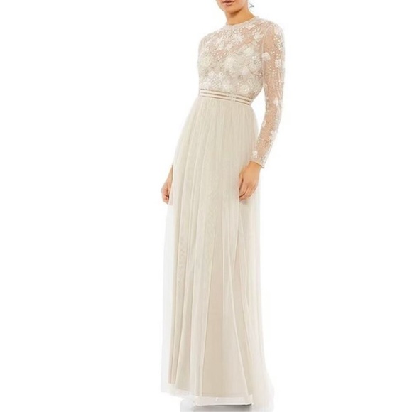 Mac Duggal Dresses & Skirts - Mac Duggal Embellished illusion high Neck long sleeves Gown